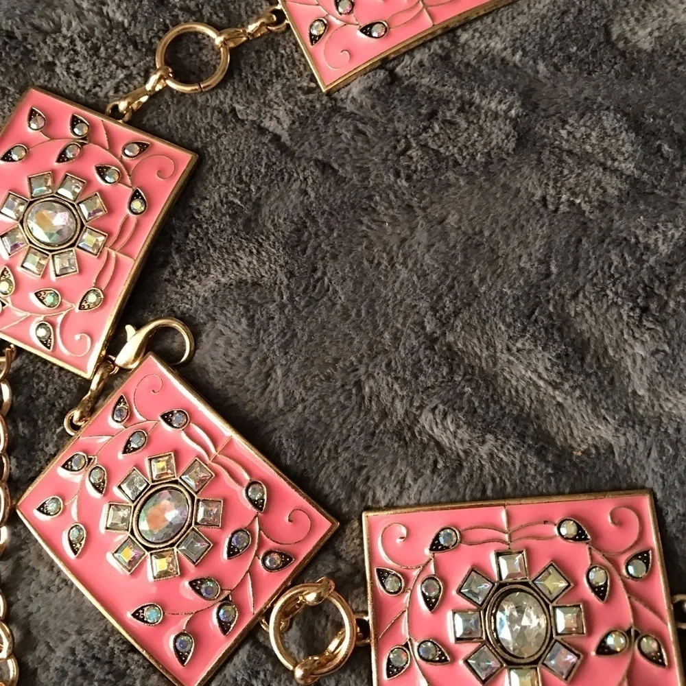 Square Pink Concho Belt - Girls